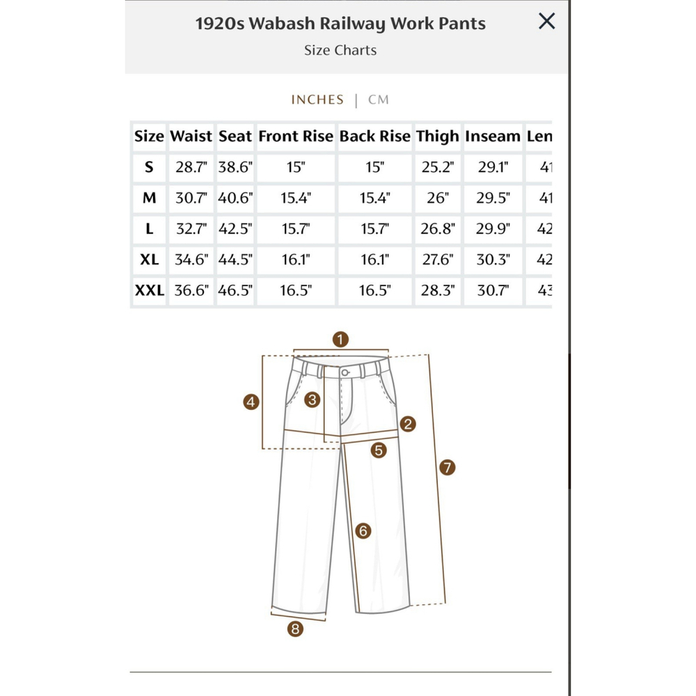 Non Stock W30 1920s Overall Wabash Railway Indigo Denim Work Pants 100%Cotton M - Picture 13 of 13